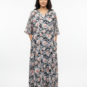 V NECK RAYON MAXI