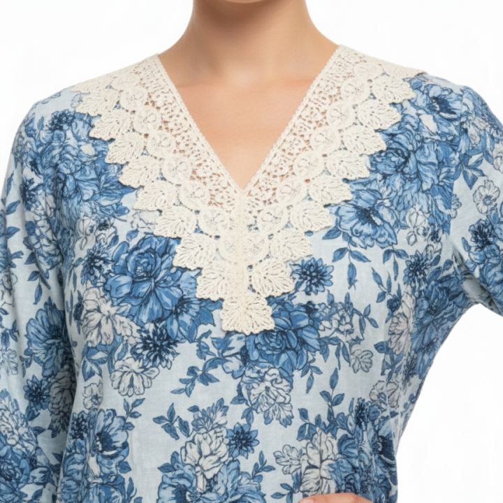 COTTON V NECK MAXI | NILOFER HADHI BRAND