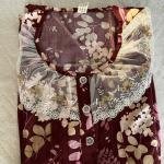 Maroon petal lace maxi || Free size || 502