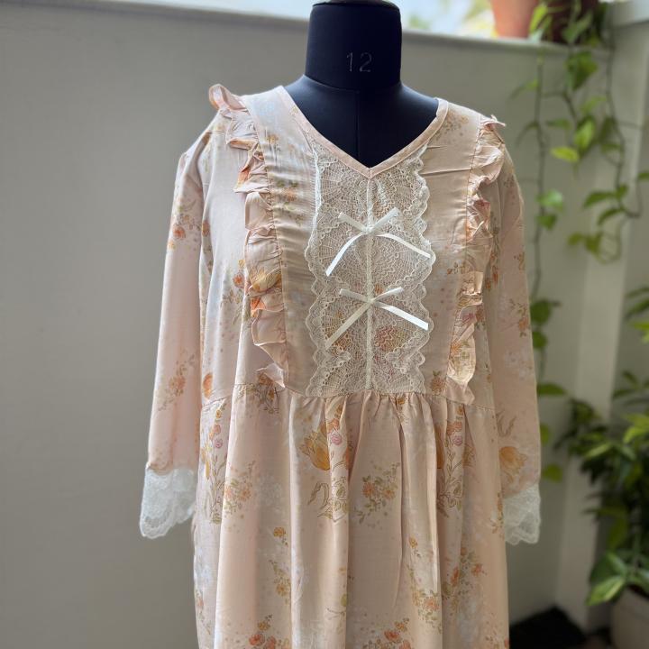 PEACH FLORAL COMFORT MAXI | DUBAI MAXI