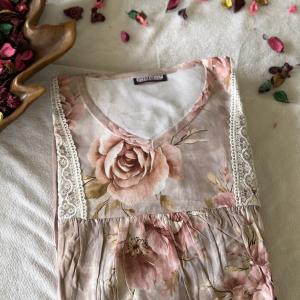 BEIGE BLOOM MAXI | BALOON SLEEVE DUBAI MAXI | 513