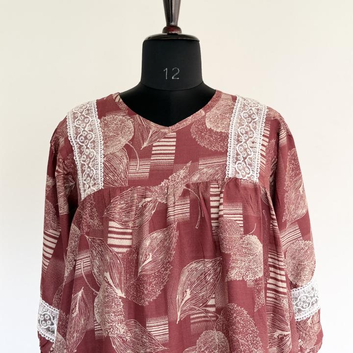 PLUM RED PETAL MAXI | BALOON SLEEVE DUBAI MAXI | 513