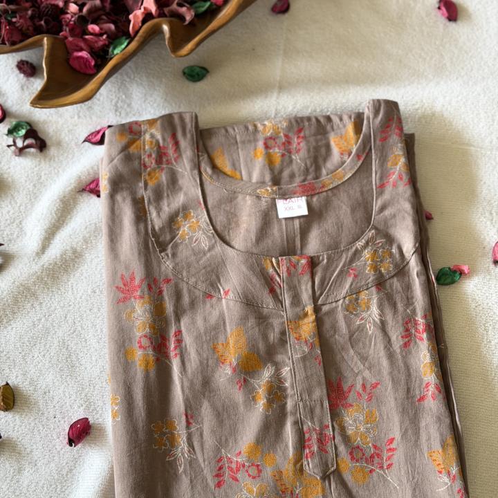 BISCUIT TONE COTTON MAXI | INDIAN MAXI | 507