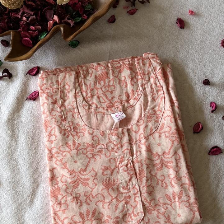 POWDERY PEACH TONE COTTON MAXI | INDIAN MAXI | 507