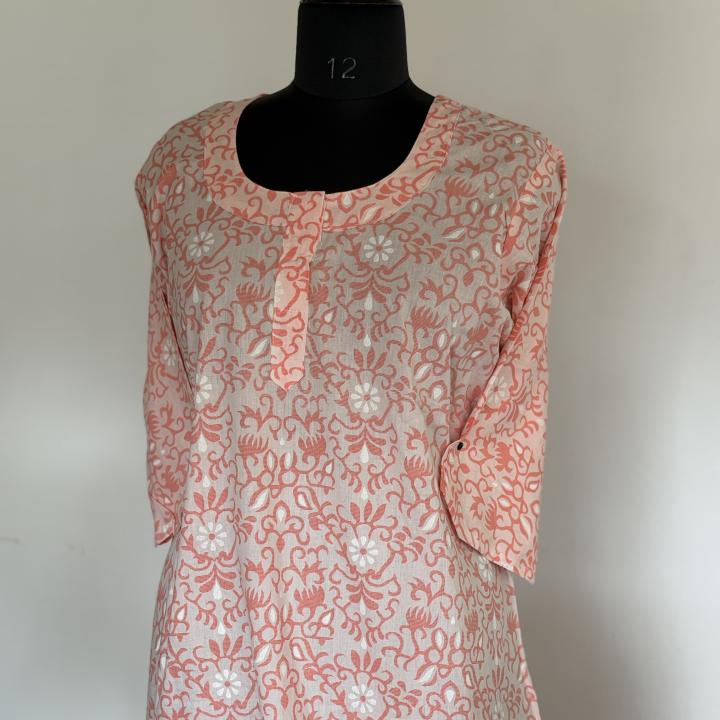 POWDERY PEACH TONE COTTON MAXI | INDIAN MAXI | 507