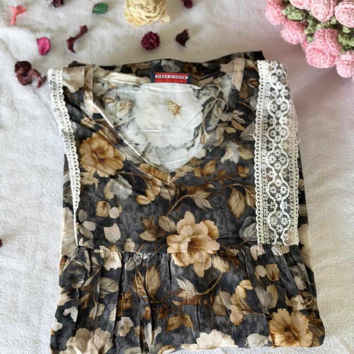 MOON PETAL FLOW MAXI | BALOON SLEEVE DUBAI MAXI | 513